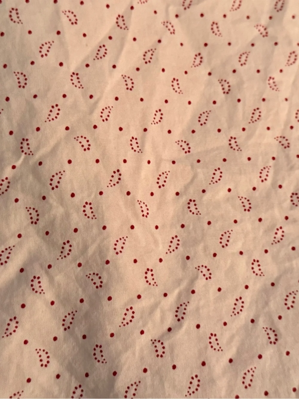 Vintage Tommy Hilfiger Red & White Paisley Cotton Twin Size Flat Sheet